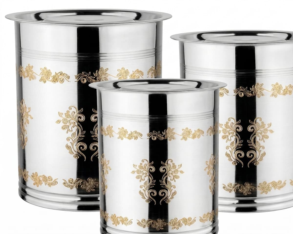 Natraj Pawali Set 32 L Hammered Finish